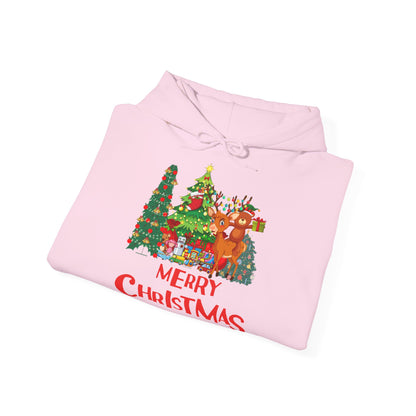 Merry Christmas Hoodie Rentier & Weihnachtsbaum Unisex