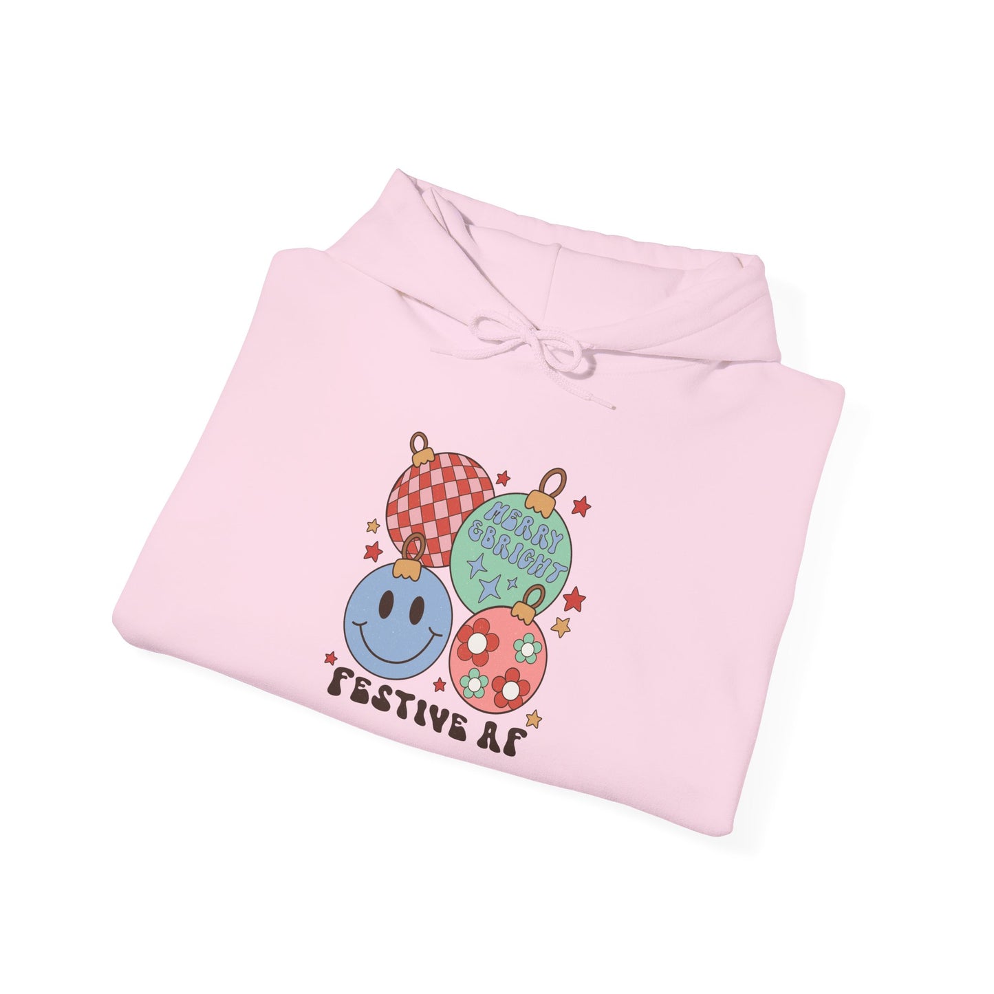 Festive AF Weihnachten Hoodie Unisex Christmas Pullover Merry & Bright