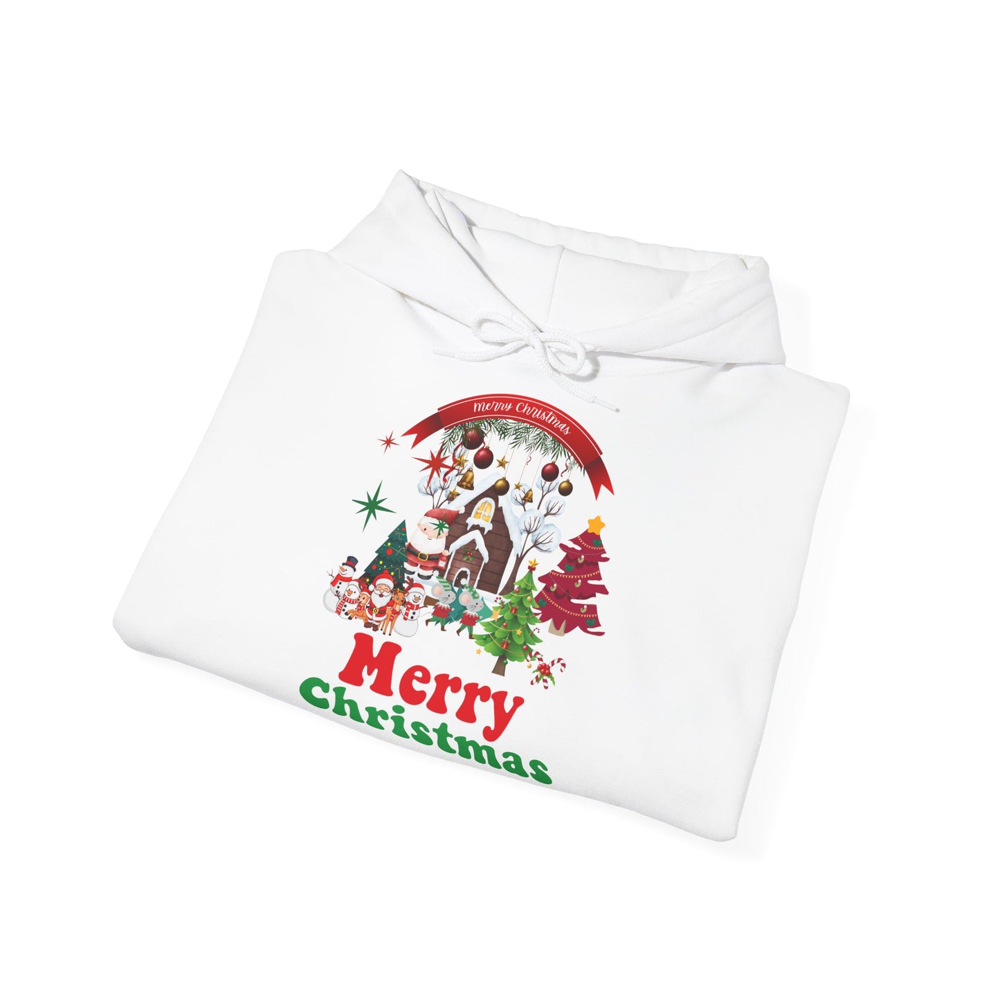 Merry Christmas Hoodie Weihnachtsdorf & Tannenbaum Unisex