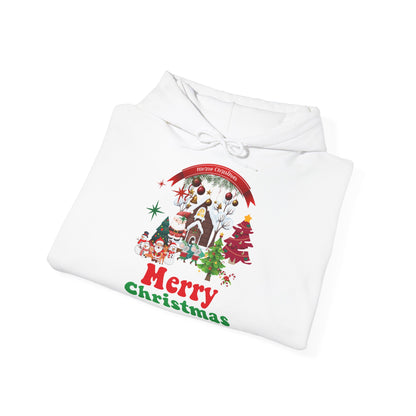 Merry Christmas Hoodie Weihnachtsdorf & Tannenbaum Unisex