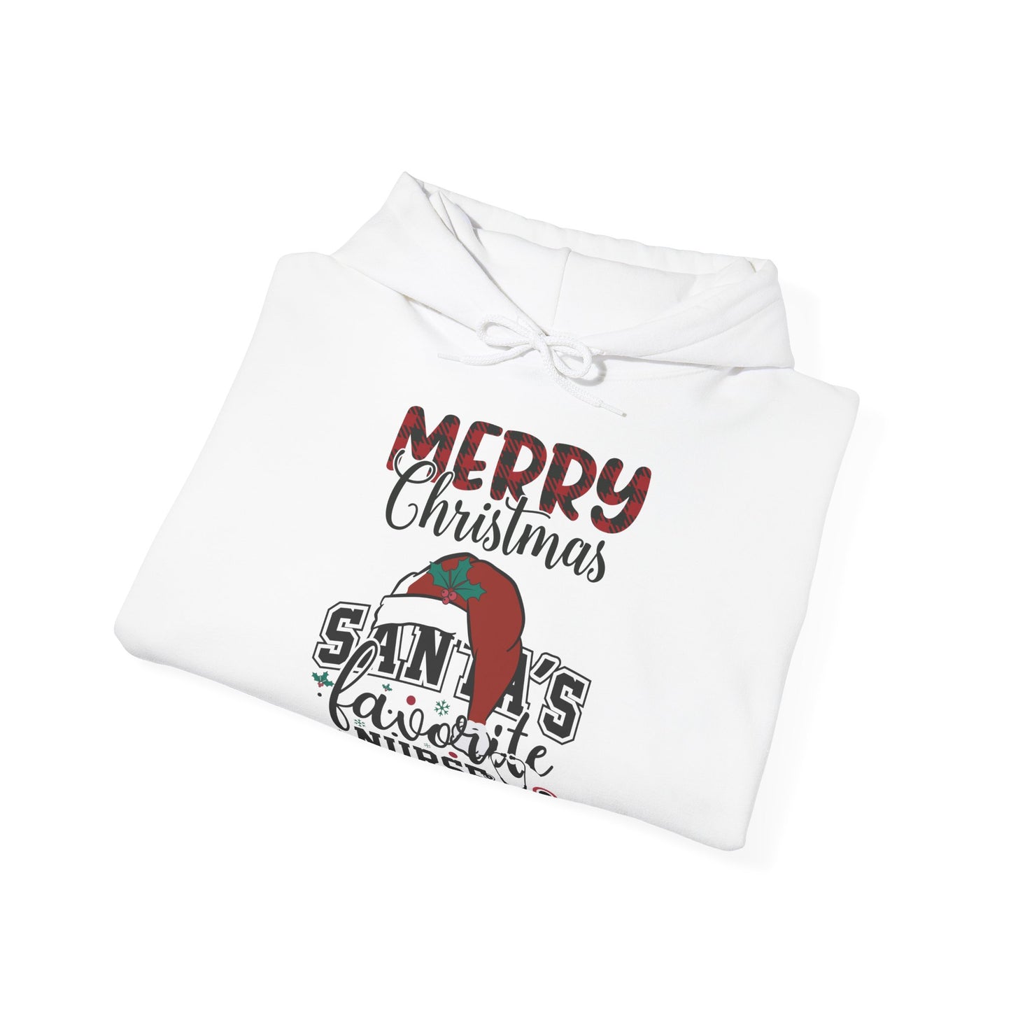 Merry Christmas Nurse Hoodie Sweatshirt – Santa’s Favorite Pullover