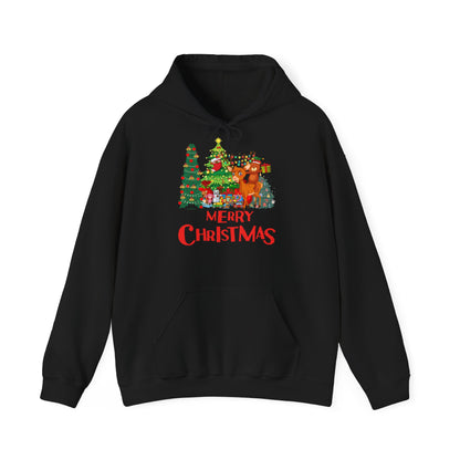 Merry Christmas Hoodie Rentier & Weihnachtsbaum Unisex