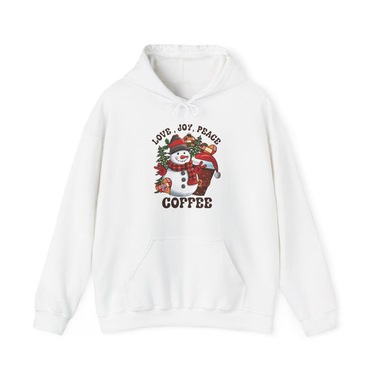 Love, Joy, Peace Snowman Sweatshirt – Weihnachtlicher Spaß hoodie