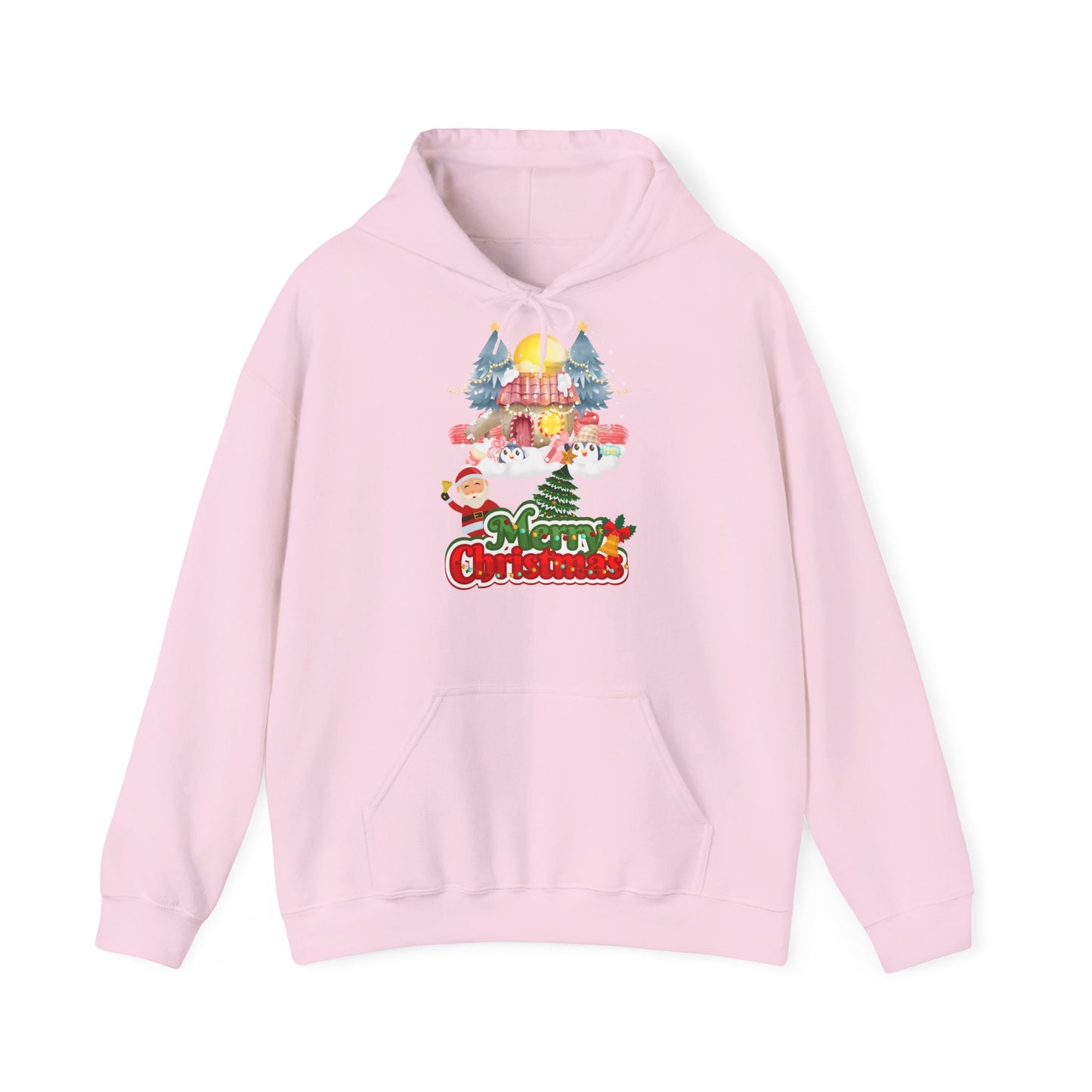 Merry Christmas Hoodie Unisex Santa Candy House Design