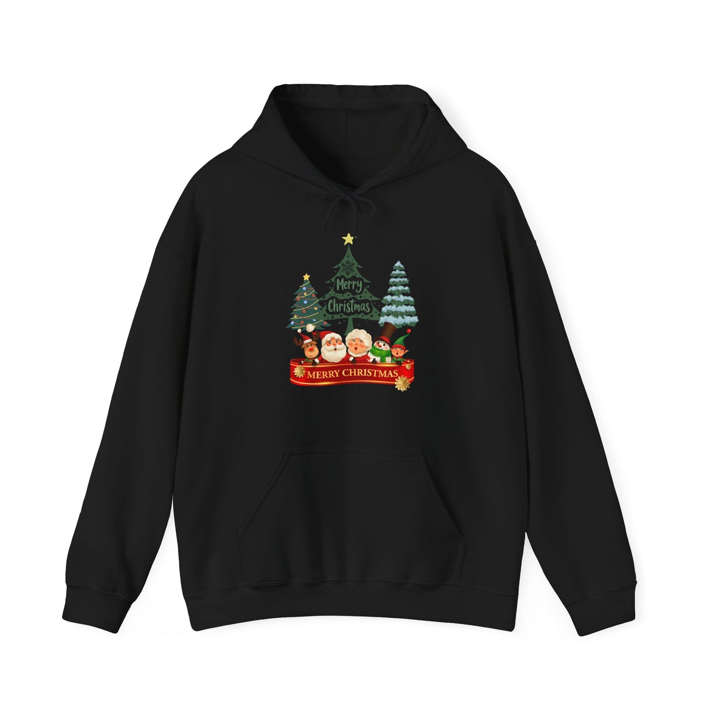 Merry Christmas Hoodie Weihnachtsfiguren & Tannenbaum Unisex