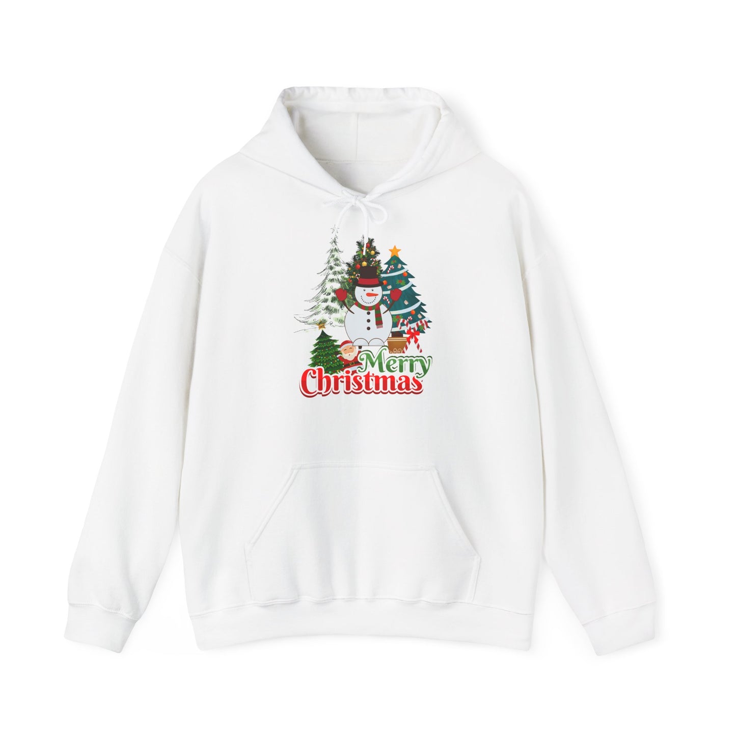 Merry Christmas Hoodie Schneemann & Weihnachtsbaum Unisex
