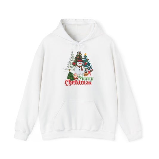 Merry Christmas Hoodie Schneemann & Weihnachtsbaum Unisex
