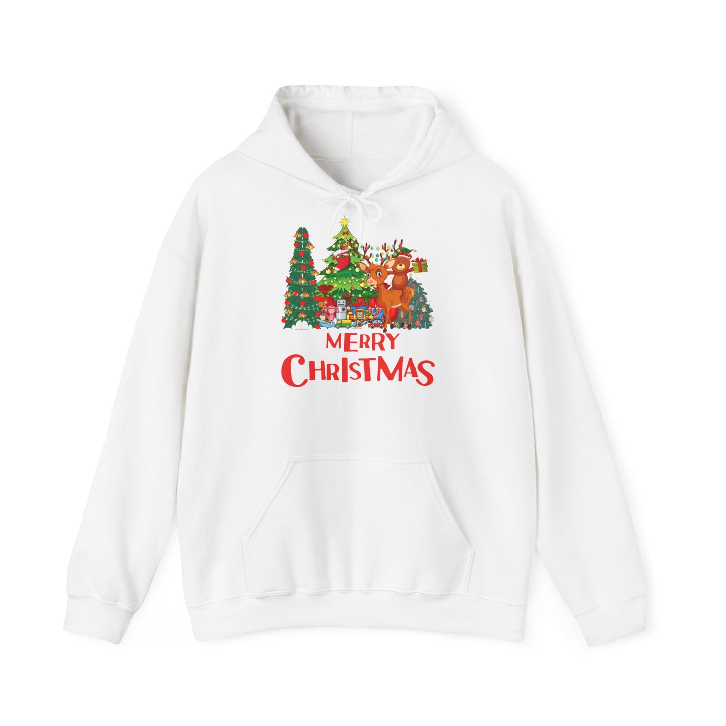 Merry Christmas Hoodie Rentier & Weihnachtsbaum Unisex