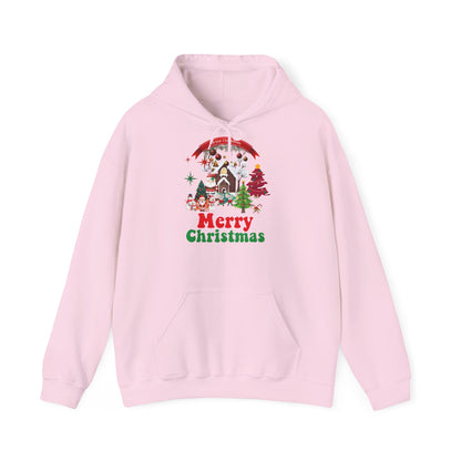 Merry Christmas Hoodie Weihnachtsdorf & Tannenbaum Unisex