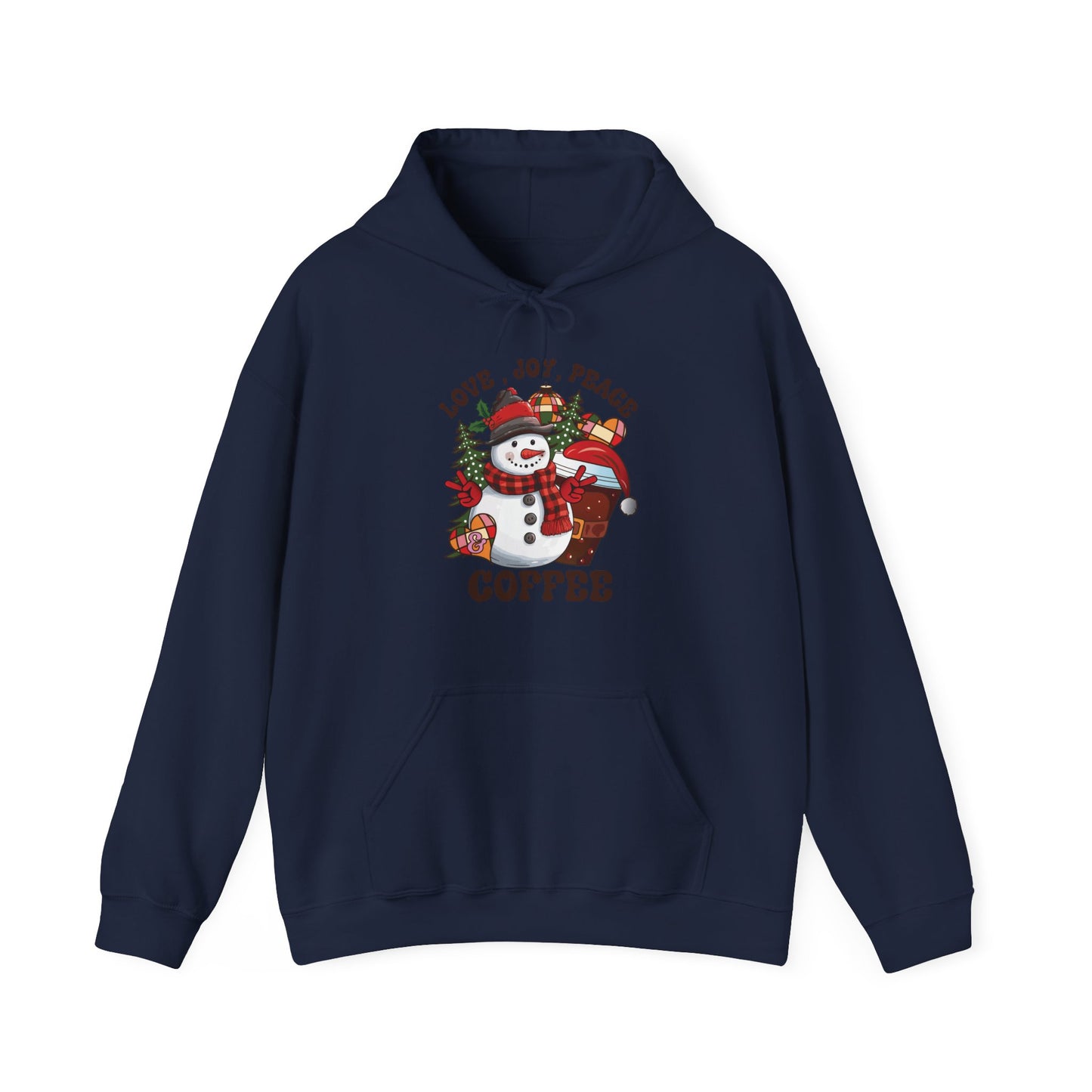 Love, Joy, Peace Snowman Sweatshirt – Weihnachtlicher Spaß hoodie