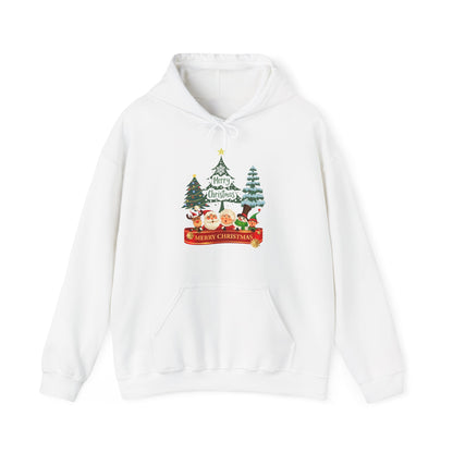 Merry Christmas Hoodie Weihnachtsfiguren & Tannenbaum Unisex
