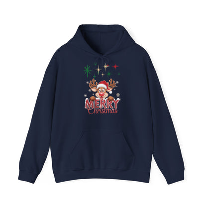 Merry Christmas Reindeer Hoodie Sweatshirt – Winter Unisex Pullover