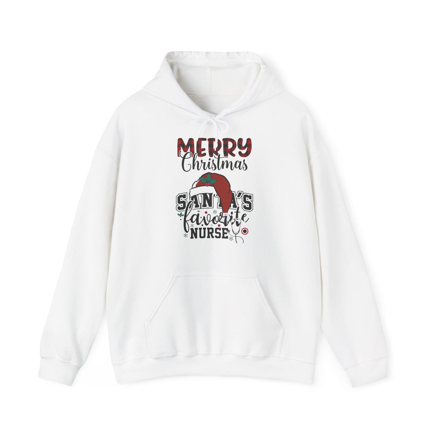 Merry Christmas Nurse Hoodie Sweatshirt – Santa’s Favorite Pullover