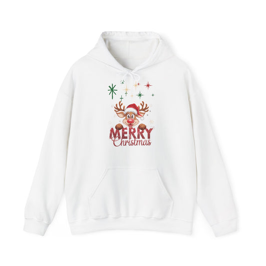 Merry Christmas Reindeer Hoodie Sweatshirt – Winter Unisex Pullover