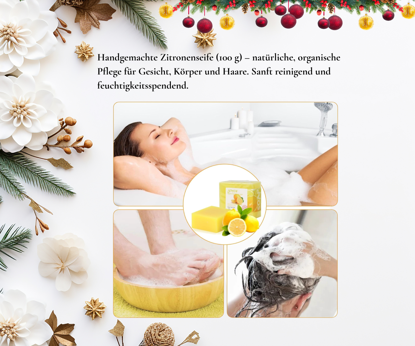 Limited Weihnachts Geschenkset – Tasse, Socken, Kerze, Creme & Seife