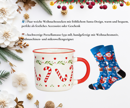 Limited Weihnachts Geschenkset – Tasse, Socken, Kerze, Creme & Seife