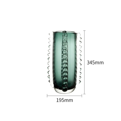 Set aus 2 handgefertigten Glasvasen – dick, schwer, luxuriös, modern