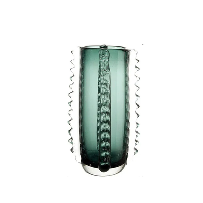 Set aus 2 handgefertigten Glasvasen – dick, schwer, luxuriös, modern