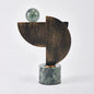 Abstrakte Bronze - Skulptur mit Marmorsockel – Handgefertigte - Quality Elegance