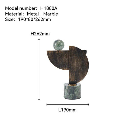 Abstrakte Bronze - Skulptur mit Marmorsockel – Handgefertigte - Quality Elegance